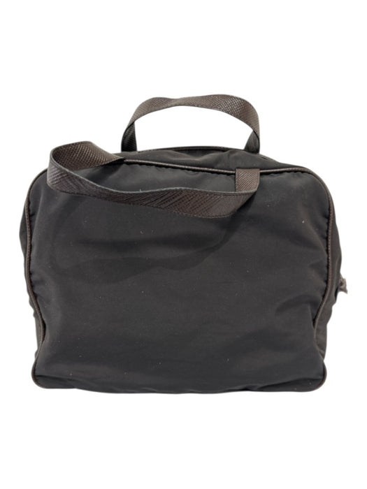 Bottega Veneta Dark Brown Nylon Leather trim Top Handles Top Zip Bag Dark Brown / M