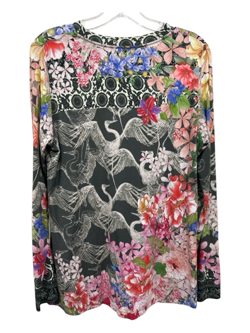 Johnny Was Size Small Olive, Pink & Multi Bamboo Long Sleeve Floral Top Olive, Pink & Multi / Small