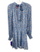 Lilly Pulitzer Size 6 Blue Viscose Blend Long Sleeve Floral Elastic Waist Dress Blue / 6