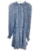Lilly Pulitzer Size 6 Blue Viscose Blend Long Sleeve Floral Elastic Waist Dress Blue / 6