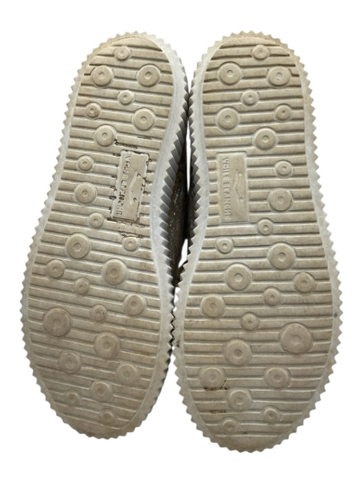 Voile Blanche Shoe Size 37 Silver & Beige Leather Metallic Crinkle Sneakers Silver & Beige / 37