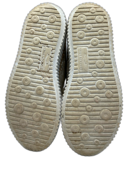 Voile Blanche Shoe Size 37 Silver & Beige Leather Metallic Crinkle Sneakers Silver & Beige / 37