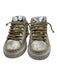 Voile Blanche Shoe Size 37 Silver & Beige Leather Metallic Crinkle Sneakers Silver & Beige / 37