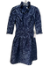 Rickie Freeman for Teri Jon Size 2 Navy blue & silver Textured 3/4 Sleeve Dress Navy blue & silver / 2