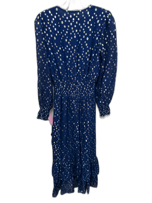 Lilly Pulitzer Size 0 Navy blue & gold Viscose Metallic Thread V Neck Dress Navy blue & gold / 0