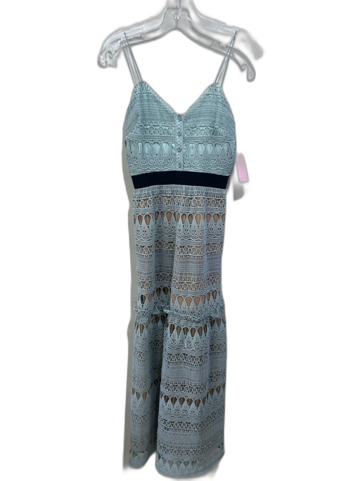 Self-Portrait Size 2 Turquoise Blue Polyester Crochet Lace Overlay Maxi Dress Turquoise Blue / 2