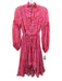 KLEID Size Small Pink & Orange Rayon Blend Abstract Long Sleeve Mini Dress Pink & Orange / Small