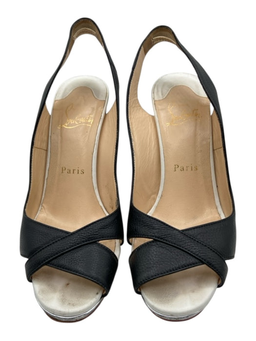 Christian Louboutin Shoe Size 36.5 Black, Silver, White Leather Sandals Black, Silver, White / 36.5