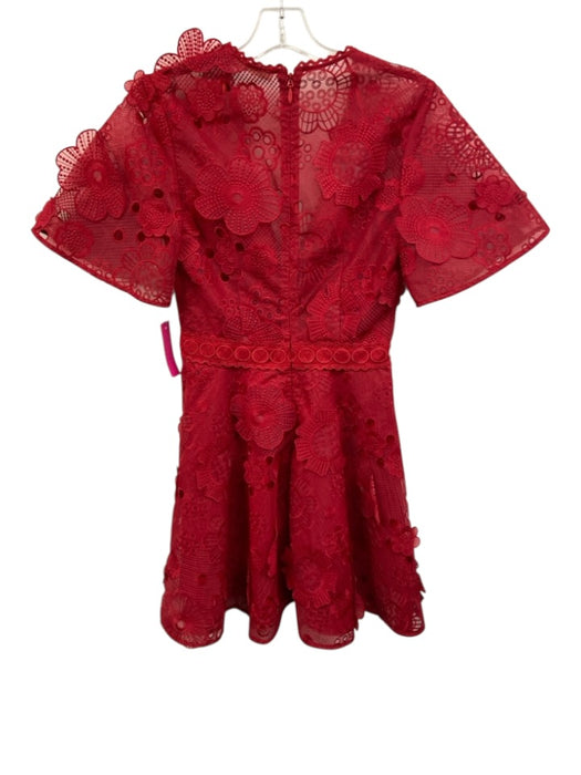 La Maison Talulah Size XS Raspberry Red Polyester Short Sleeve V Neck Mini Dress Raspberry Red / XS