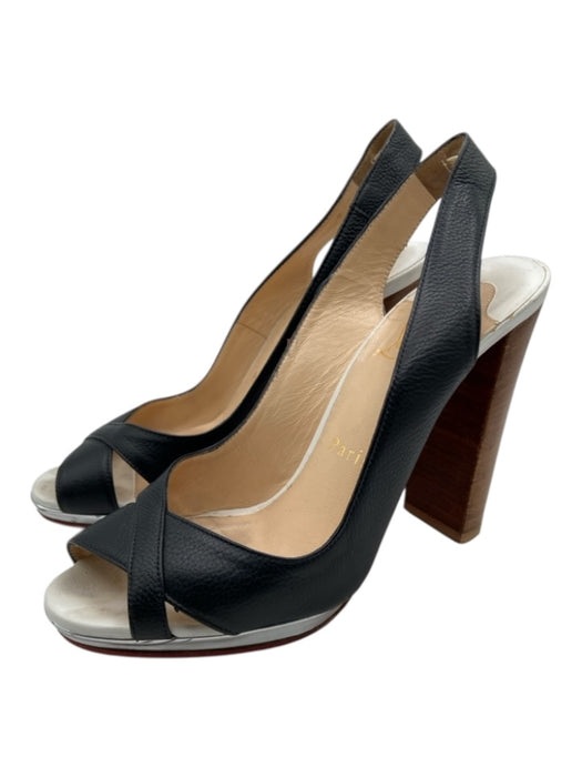 Christian Louboutin Shoe Size 36.5 Black, Silver, White Leather Sandals Black, Silver, White / 36.5