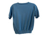 Weekend Max Mara Size S Blue Cotton Knit Round Neck Short Sleeve Top Blue / S