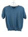Weekend Max Mara Size S Blue Cotton Knit Round Neck Short Sleeve Top Blue / S