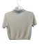 TWP Size S Cream Cashmere Collar 1/2 Button Short Sleeve Cropped Top Cream / S