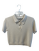 TWP Size S Cream Cashmere Collar 1/2 Button Short Sleeve Cropped Top Cream / S