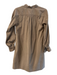 Ann Mashburn Size XS Brown Cotton Corduroy Collared 1/4 Button Long Sleeve Dress Brown / XS
