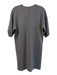 Ann Mashburn Size XS Gray Merino Wool V Neck Short Sleeve Knit Shirt Dress Dress Gray / XS
