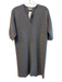Ann Mashburn Size XS Gray Merino Wool V Neck Short Sleeve Knit Shirt Dress Dress Gray / XS