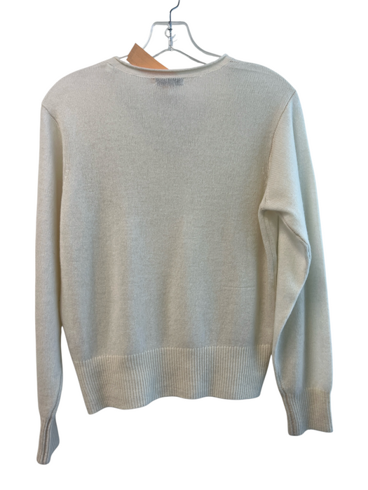 Buck Mason Size S Cream Cashmere V Neck Long Sleeve Knit Top Cream / S