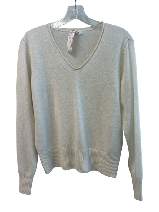 Buck Mason Size S Cream Cashmere V Neck Long Sleeve Knit Top Cream / S