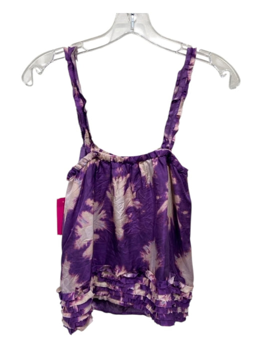 Ulla Johnson Size 4 purple & pink Silk Tie Dye Square Neck Sleeveless Top purple & pink / 4
