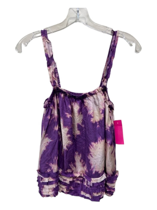 Ulla Johnson Size 4 purple & pink Silk Tie Dye Square Neck Sleeveless Top purple & pink / 4