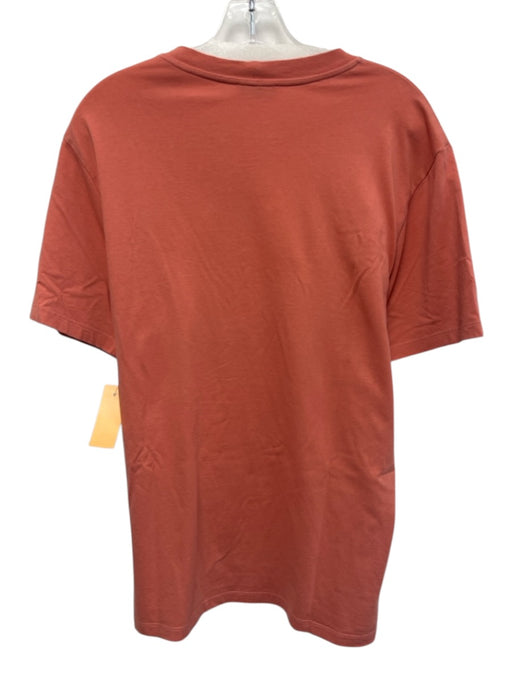 Sandro Size L Red Cotton Blend logo T shirt Crew Men's Short Sleeve Red / L