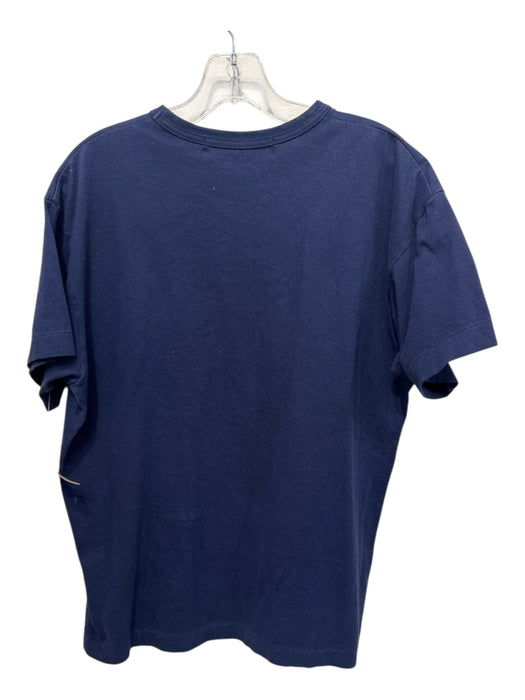 Comme De Garcon Size XL Blue Cotton Solid T Shirt Men's Short Sleeve Blue / XL