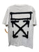 Off White AS IS Size L White & Black Cotton logo T shirt Crew Men's Short Sleeve White & Black / L