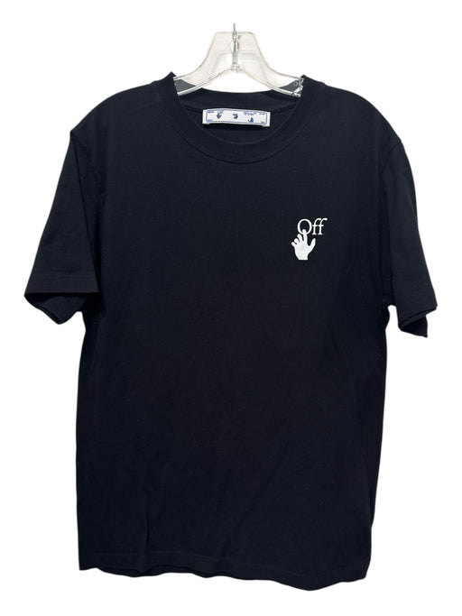 Off White Size M Black & White Cotton Solid T shirt Crew Men's Short Sleeve Black & White / M