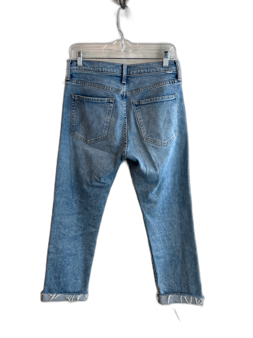 Mother Size 27 Light Wash Cotton High Rise Straight Leg 5 Pocket Cuffed Jeans Light Wash / 27
