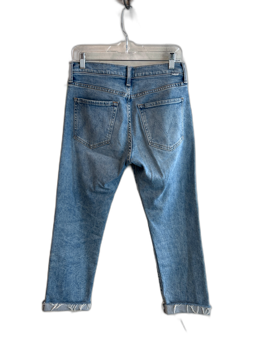 Mother Size 27 Light Wash Cotton High Rise Straight Leg 5 Pocket Cuffed Jeans Light Wash / 27