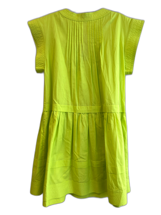 Hunter Bell Size XS Olive Green Cotton V Neck 1/4 Button Pleated Dress Olive Green / XS