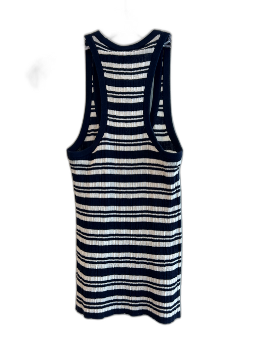 A.L.C. Size XS Navy & white Cotton Ribbed Scoop Neck Racerback Striped Top Navy & white / XS