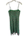 Wayf Size M Green & Red Linen Blend Spaghetti Strap Flowers Back Zip Maxi Dress Green & Red / M