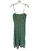 Wayf Size M Green & Red Linen Blend Spaghetti Strap Flowers Back Zip Maxi Dress Green & Red / M