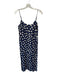 J Crew Collection Size 8 Navy & Tan Cupro Blend Spaghetti Strap Polka Dot Dress Navy & Tan / 8