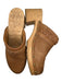 Kork-Ease Shoe Size 10M Brown Leather Faux Wood Block Heel Clogs Brown / 10M
