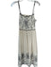 Illa Illa Size M Cream & Black Rayon Blend scallop trim Flower & Abstract Dress Cream & Black / M