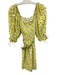 For Love & Lemons Size S Yellow, White & Black Rayon Blend Square Neck Dress Yellow, White & Black / S