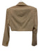 L'Academie Size XXS Beige Poly Blend Lapels Shoulder Pads One Button Blazer Beige / XXS
