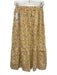 Meadows Size 4 Cream & Multi Cotton Floral Elastic Waist Maxi Skirt Cream & Multi / 4