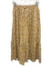Meadows Size 4 Cream & Multi Cotton Floral Elastic Waist Maxi Skirt Cream & Multi / 4