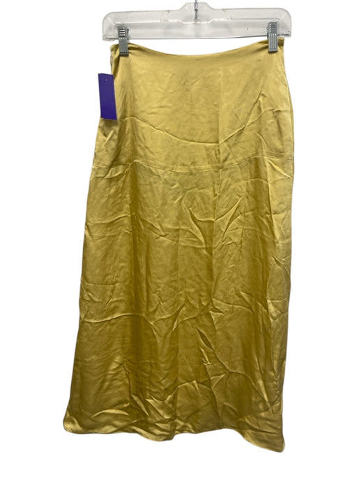 Everlane Size 0 Yellow Viscose Zip Close Satin A Line Skirt Yellow / 0