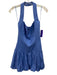 Reformation Size 0 Blue Wash Cotton Blend Halter Mini Bubble Skirt Dress Blue Wash / 0