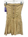Reformation Size 0 Pastel Yellow Linen Zip Back Pleated Skirt Mini Dress Pastel Yellow / 0
