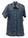Rag & Bone Size XXS Blue Cotton Button Front Short Sleeve Mini Collared Dress Blue / XXS