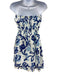 Faithful The Brand Size XS Blue & White Linen Sleeveless Printed Mini Dress Blue & White / XS