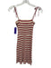Reformation Size XS red & cream Tencel Ribbed Striped Mini Tie Shoulder Dress red & cream / XS