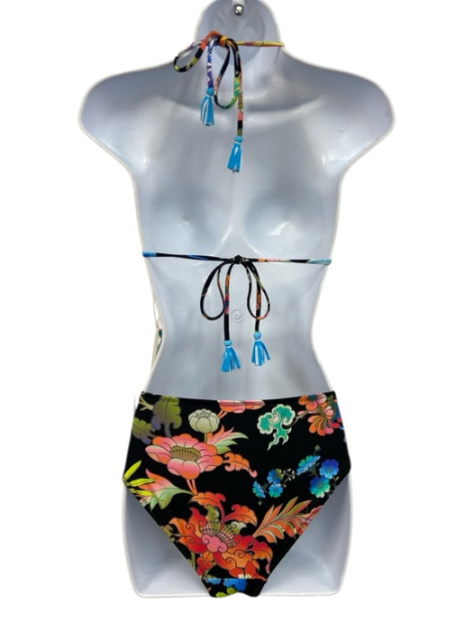 Johnny Was California Size M/S Black & Multi Nylon Blend Floral swimwear Black & Multi / M/S
