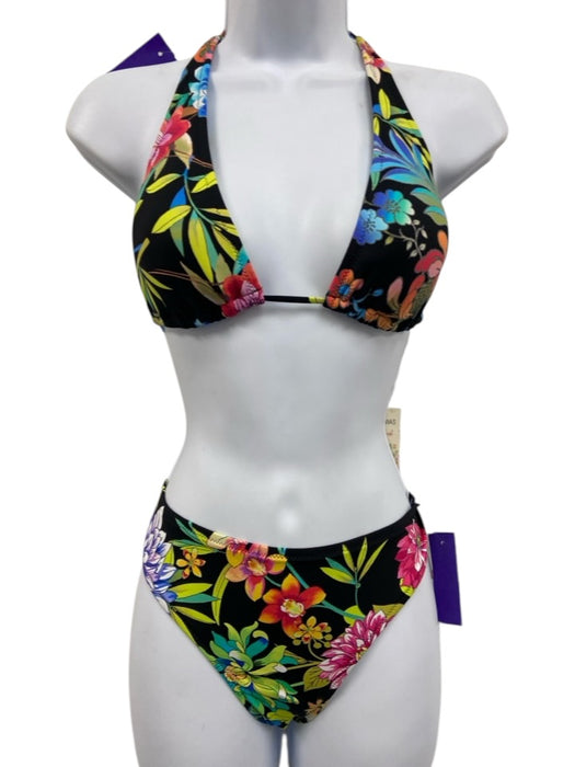Johnny Was California Size M/S Black & Multi Nylon Blend Floral swimwear Black & Multi / M/S